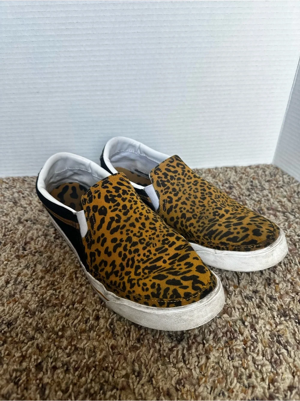 Nike Leopard Print Slip-On Loafers in Tan and Black